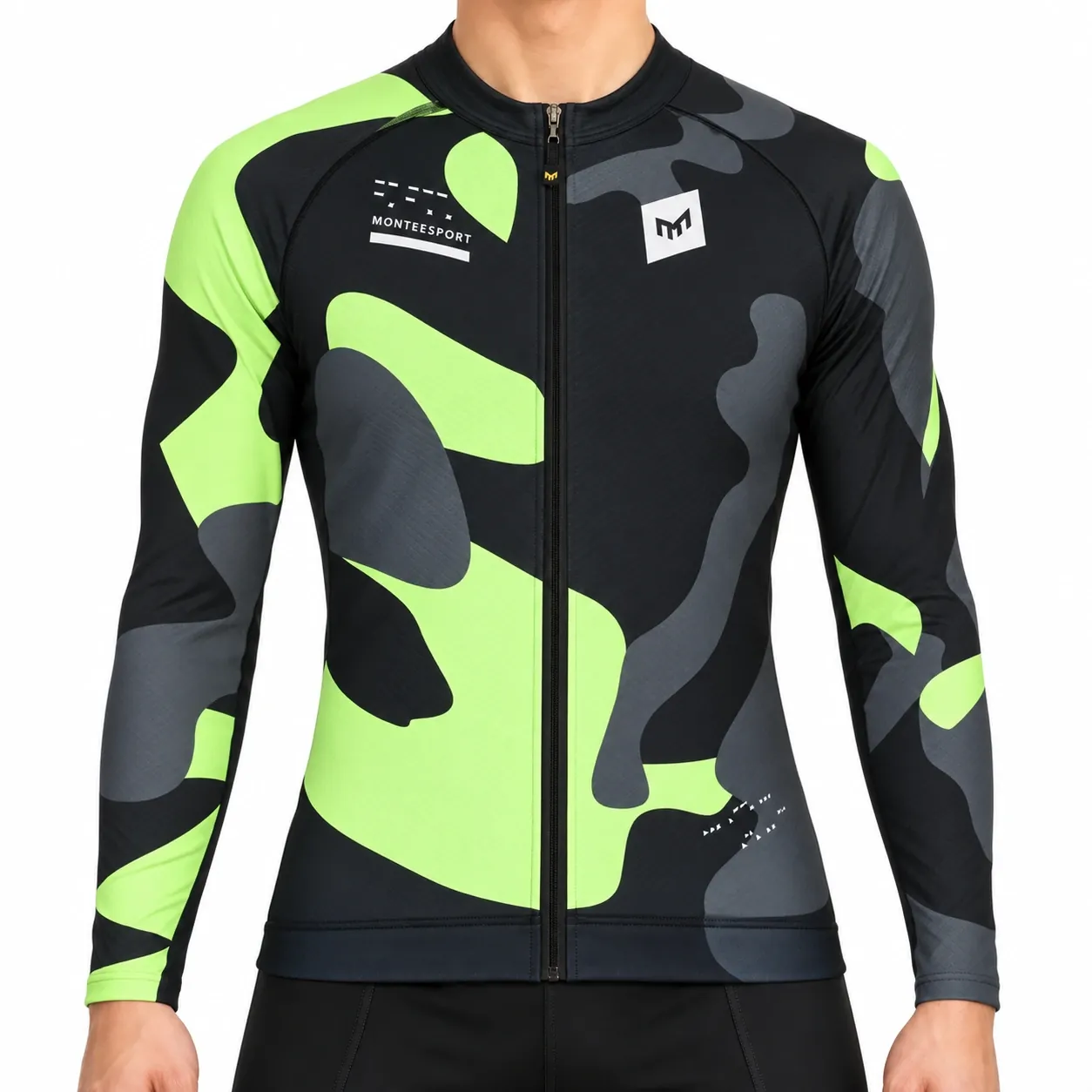 Camo — Neon Sky — Men Cycling Long Sleeve