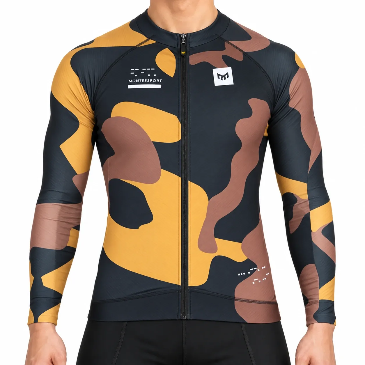 Camo — Yellow Tiger — Men Cycling Long Sleeve