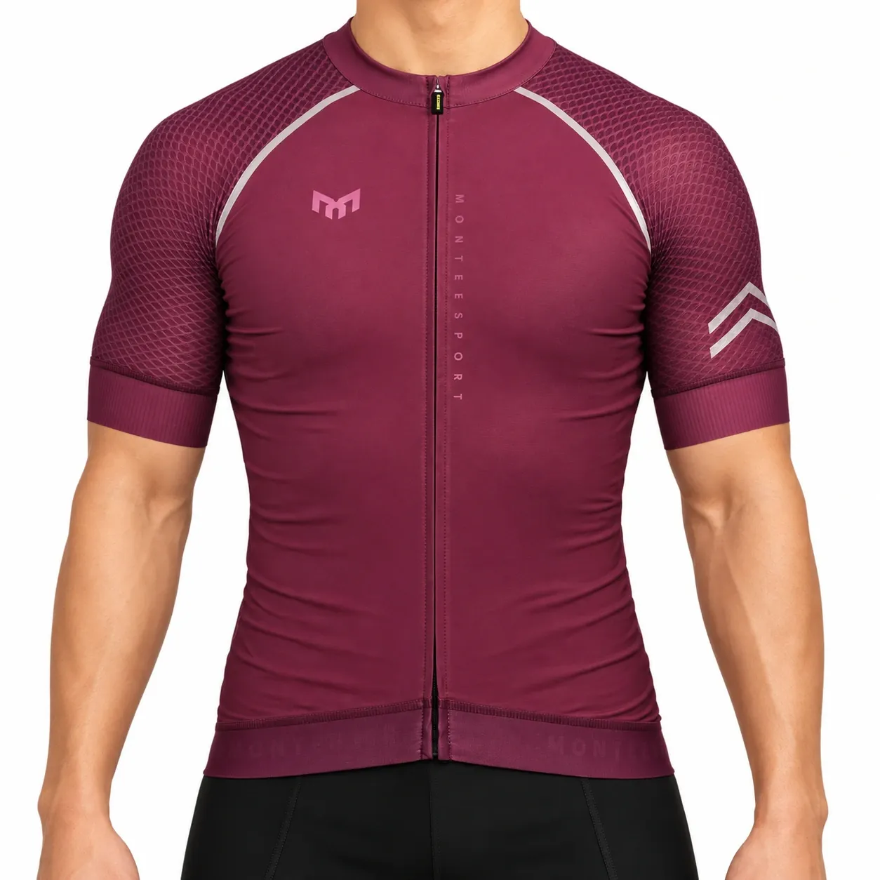 Spectrum — Burgundy — Men Cycling Short Sleeve