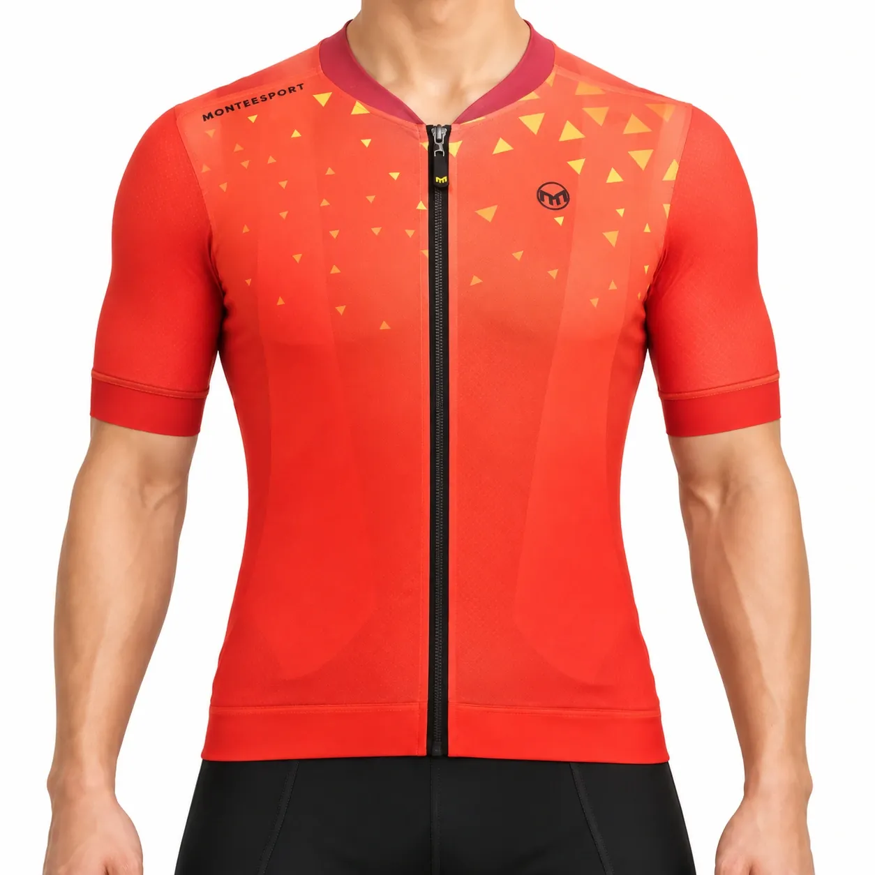 Trine — Tangerine — Unisex Cycling Short Sleeve