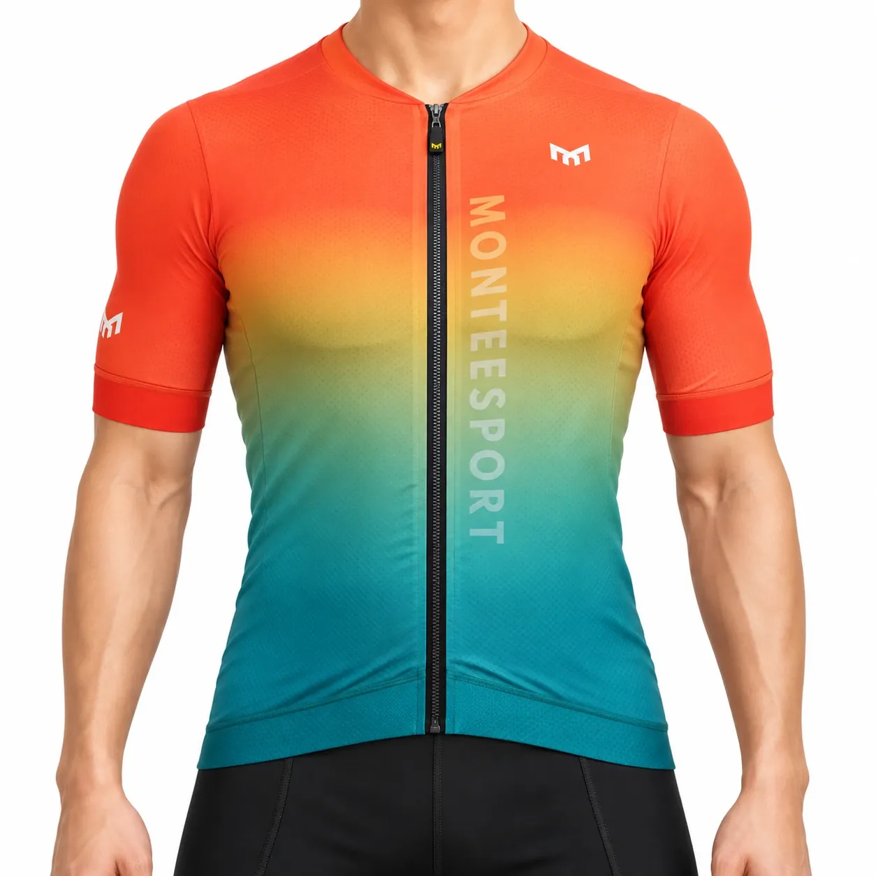 Hustle — Orange — Men Cycling Short Sleeve