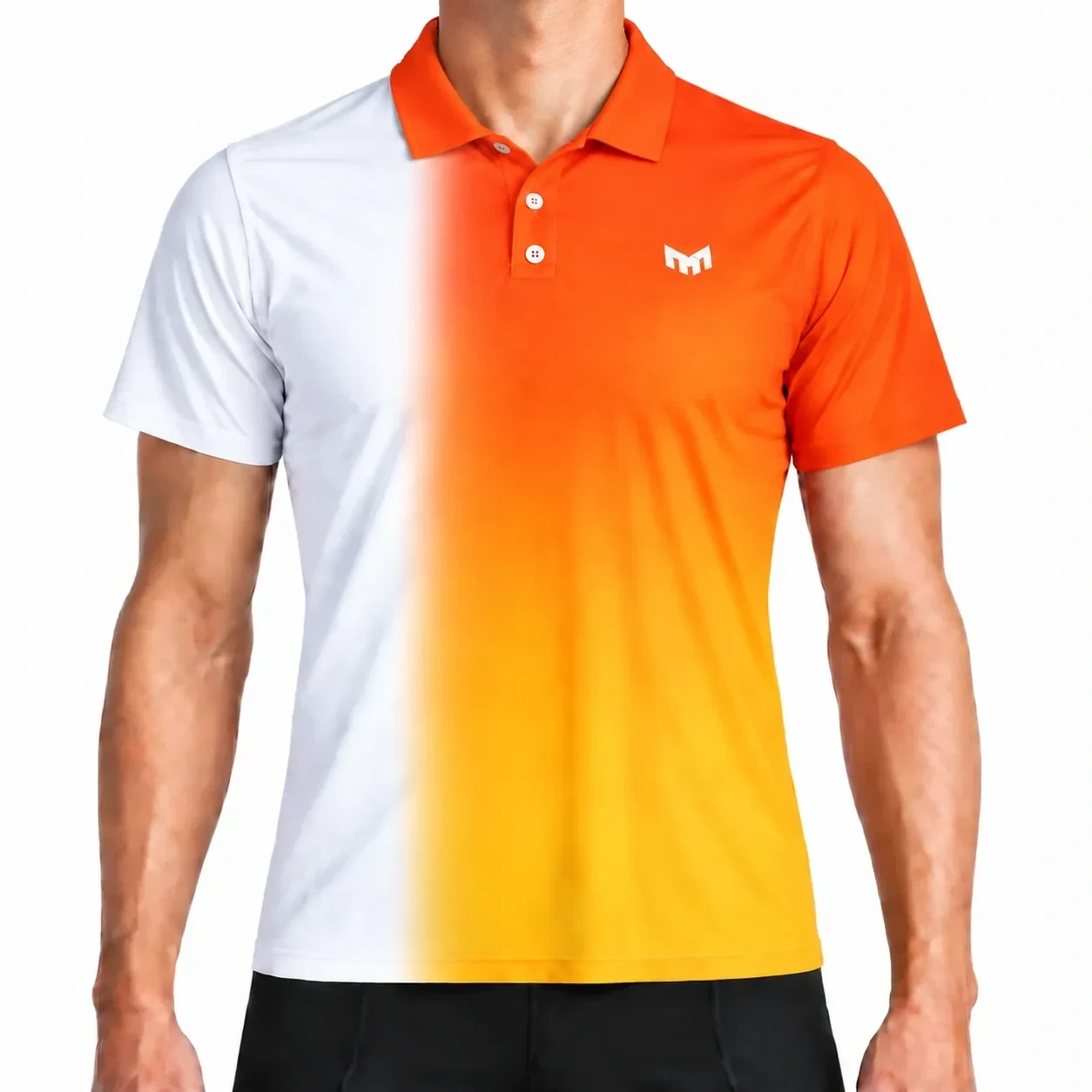 Gradient short-sleeve polo front