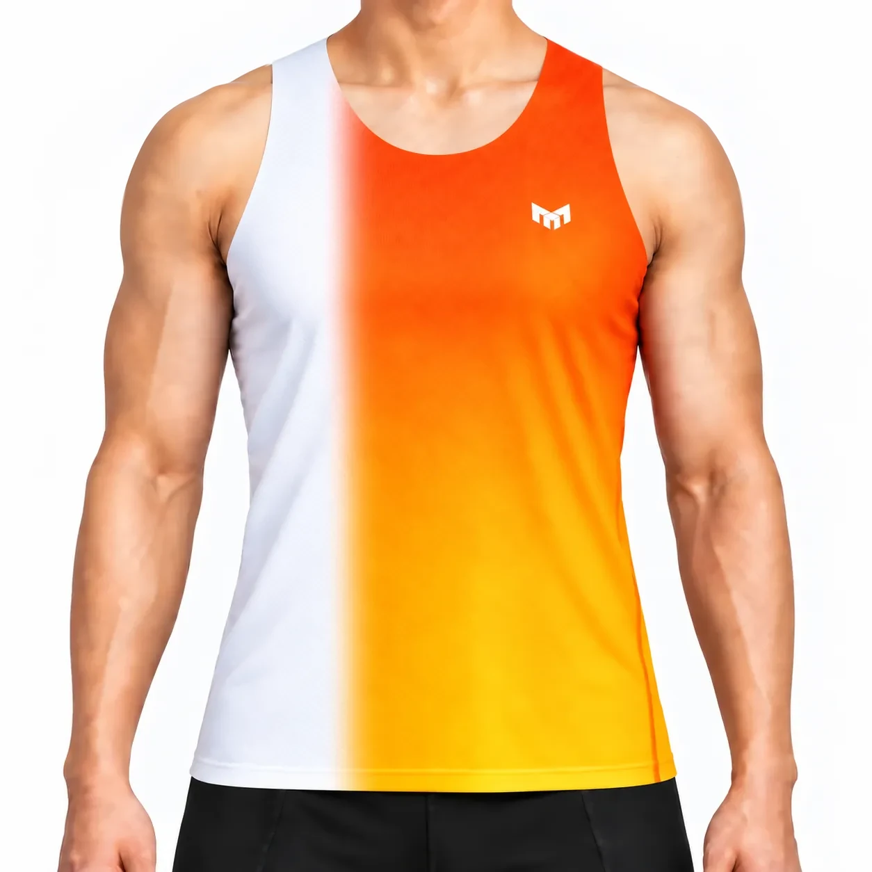 Gradient Running Singlet — Orange — men