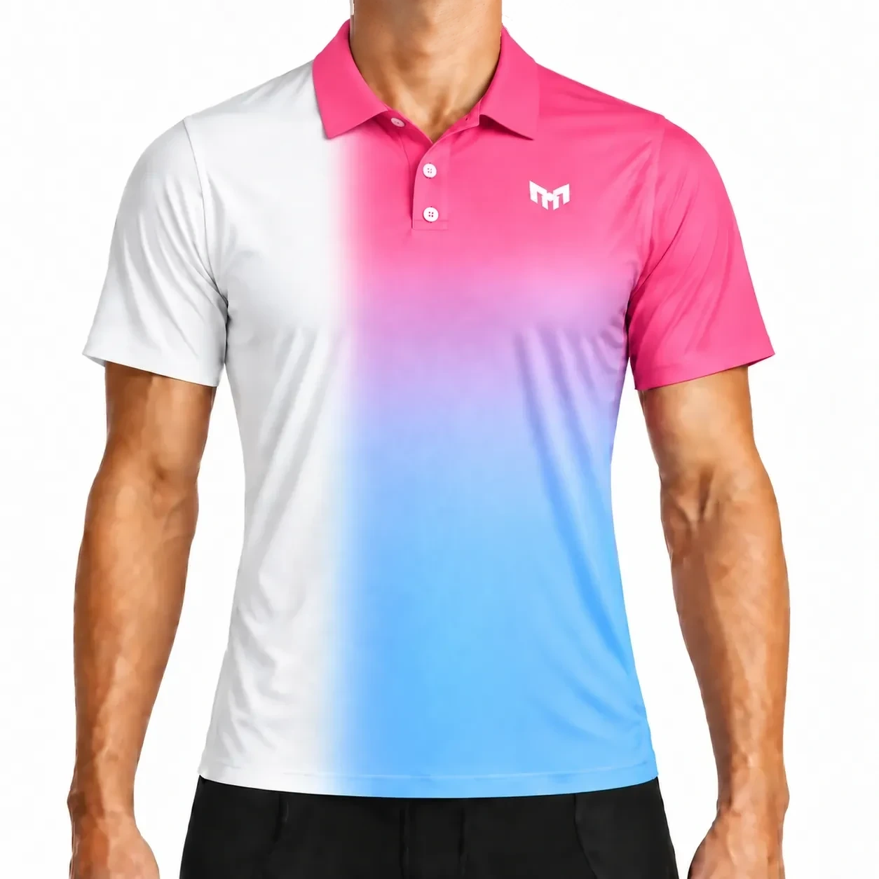 Gradient short-sleeve polo front