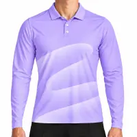 Fluid Motion Long Sleeve Polo front, Amethyst Glow