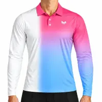 Gradient Long Sleeve Polo front