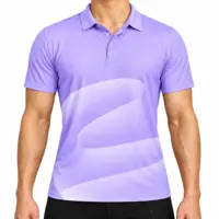 Fluid Motion Short-Sleeve Polo front, Amethyst Glow