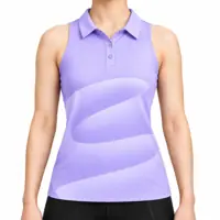 Fluid Motion Sleeveless Polo front, Amethyst Glow