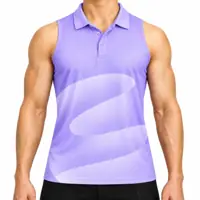 Fluid Motion Sleeveless Polo front, Amethyst Glow