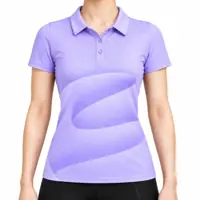 Fluid Motion Short-Sleeve Polo front, Amethyst Glow