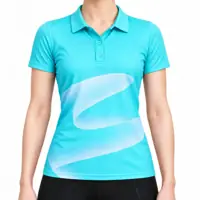 Fluid Motion Short-Sleeve Polo front, Aqua Flow