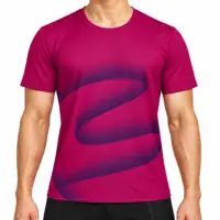 Fluid Motion T-Shirt front, Crimson Pulse